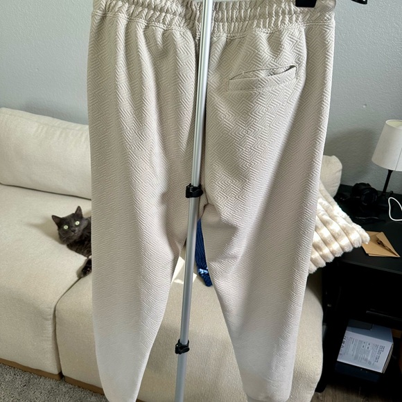 Men's Cream Jogger Pants - Picture 2 of 2